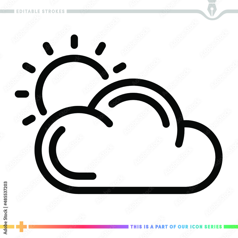 Poster line icon for weather forecast illustrations with editable strokes. this vector graphic has customiz