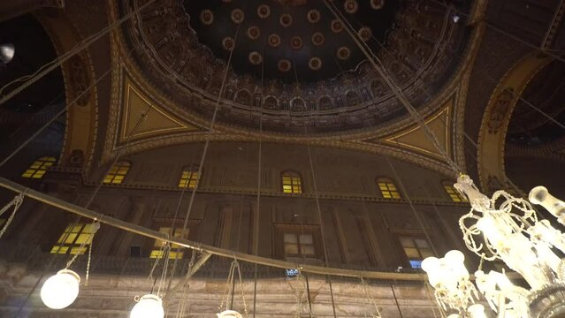 Mosque of Muhammad Ali interior beautiful isalamic architecture in Cairo Egypt