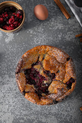 Breaded rustic pie with berries