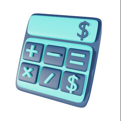 3d render icon calculator symbol