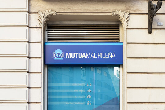 VALENCIA, SPAIN - FEBRUARY 02, 2022: Mutua Madrile&ntilde;a is a Spanish insurance company