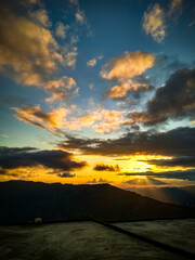 sunset over the mountains