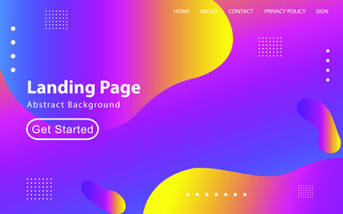 Abstract liquid landing page or web template