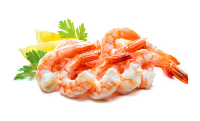 Fresh prawns isolated on white background