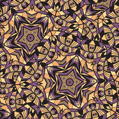 Seamless repeating oriental pattern. Mandala illustration.