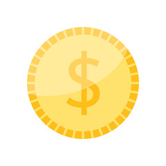 Dollar currency symbol coin .