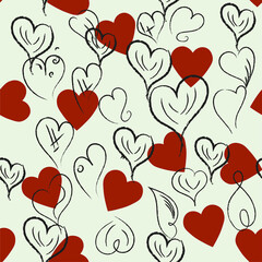 Seamless background with hearts. Modern, fashionable pattern.