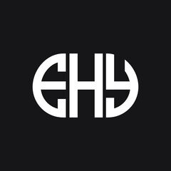 EHY letter logo design on black background. EHY creative initials letter logo concept. EHY letter design.
