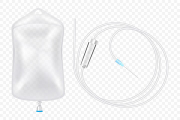 Medical dropper isolated on transparent background. Realistic 3d vector illustration.