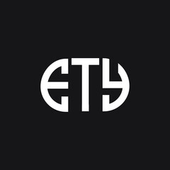 ETY letter logo design on black background. ETY creative initials letter logo concept. ETY letter design.
