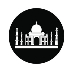 Taj Mahal vector icon. Taj Mahal building graphic symbol.
