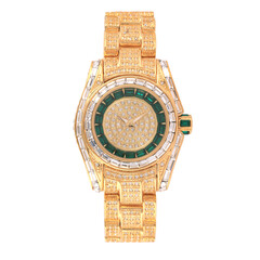 Luxury watches isolated on white background With clipping path gold watch women and man watches...