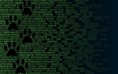 Sci-fi. Cyberpunk. Traces of cat's paws on a digital code.