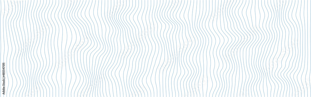 Wall mural blue colored striped vector background with abstract wave lines pattern