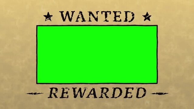 Wild West Wanted Posters with Green Screen and Paper Texture
