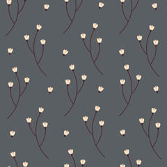 Cute cherry twigs vector seamless pattern design
