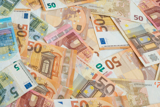 money background with Euro banknotes