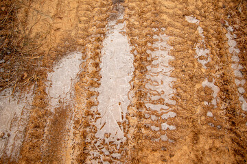 Textural sand, with  relief surface, multi-colored layers and different in size of granules, in...