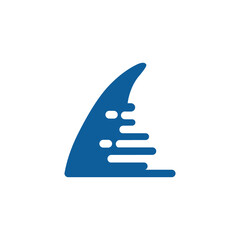 Fast swimming shark fin logo