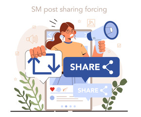 Blog promotion mistake. Social media post sharing active forcing.