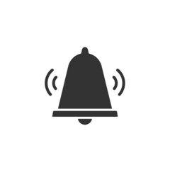 Bell icon, vector isolated sign, Alarm, handbell silhouette