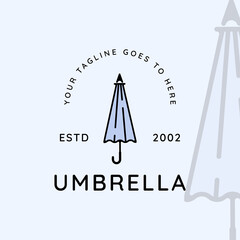umbrella modern logo line art simple minimalist vector illustration template icon graphic design
