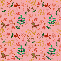 Seamless vector pattern with green leaves