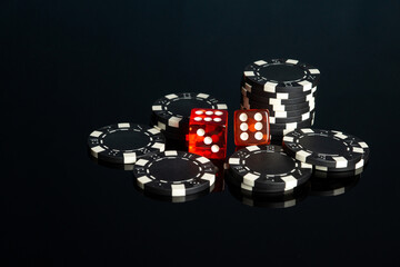 Craps is a dice game in which players bet on the outcomes of a pair of dice. Black chips received as a result of winning