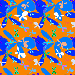 Seamless vector pattern with green leaves