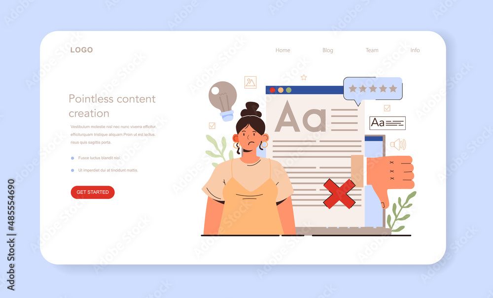 Poster pointless content creation. content manager guidance. content creation