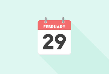 2月29日・FEBRUARY 29th の日めくりカレンダーのアイコン - 月末・うるう年のイメージ素材
