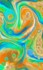 Abstract bacground. Multicolor Acrylic pour fluid art. 3d illustration
