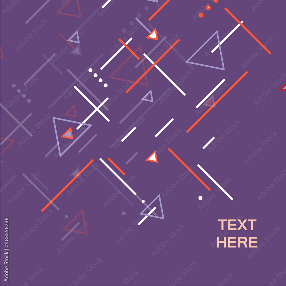 Aufkleber Abstract color lines and triangles on color background Dynamic shapes. Vector simple style design
