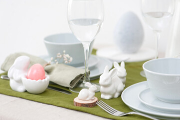 Fototapeta na wymiar Beautiful Easter table setting