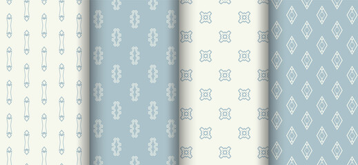 Set of light seamless patterns for wallpapers - vector
