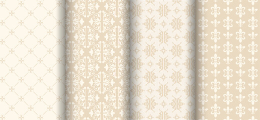 Set of background decorative seamless wallpaper - vector