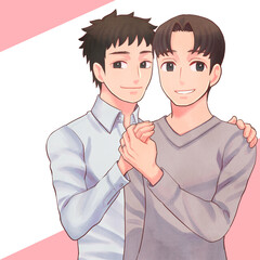 Clip art of homosexual couple,same-sex marriage