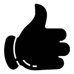  Thumbs Up Cartoon Flat Icon Isolated On White Background