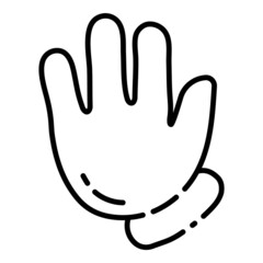 Obraz premium Stop Cartoon Hand Gesture Flat Icon Isolated On White Background