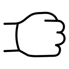 Cartoon Fist Flat Icon Isolated On White Background