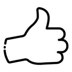 Obraz premium Thumbs Up Cartoon Flat Icon Isolated On White Background