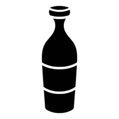 Juice Bottle Flat Icon Isolated On White Background