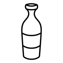 Juice Bottle Flat Icon Isolated On White Background