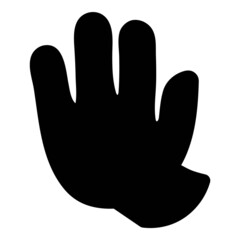 Stop Hand Gesture Cartoon  Flat Icon Isolated On White Background