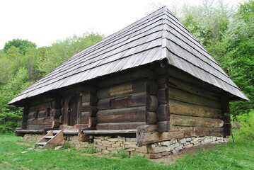 Ukrainian house. A village house in Ukraine. The hut. Village. Kiev. Ukraine.