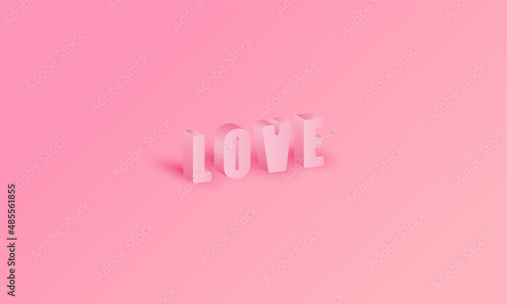 Aufkleber love pink color gradient background for display product website for valentine's day vector design