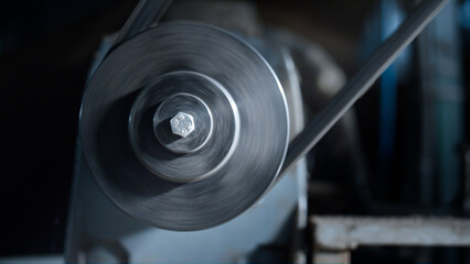 Conveyor belt part rotating moving production line in manufacture working