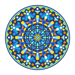 Colored Mandala - Hand Drawn Vector Art