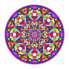 Colored Mandala - Hand Drawn Vector Art