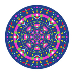 Colored Mandala - Hand Drawn Vector Art